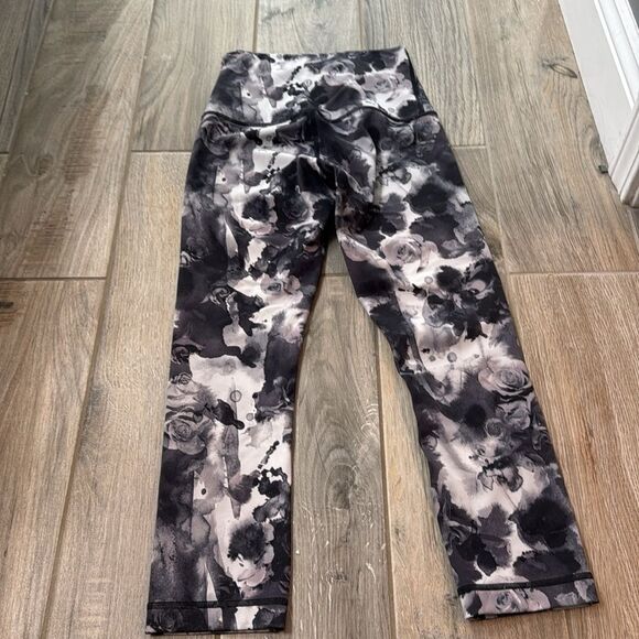 Lululemon Wunder Under Obscured Black Dusty Mauve Crop Leggings Size 4 - Picture 10 of 13